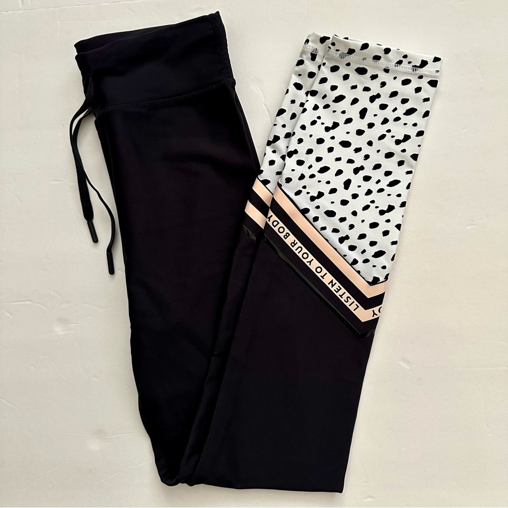 Fun Leggings Sarah’s Day X White Fox Black Small Activewear Gym Workout Bottoms